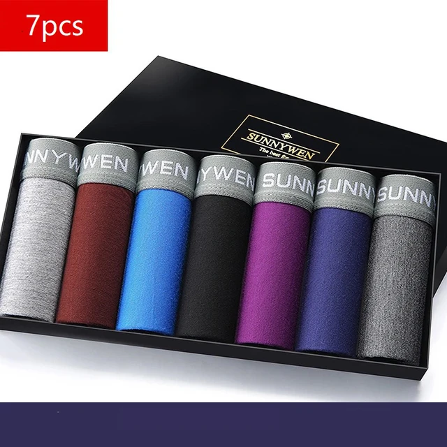 7PCS/Lot Men Panties Shorts Underwear Boxer Shorts Men's sexy underwear High quality men's underwear Pouch 7PCS 730