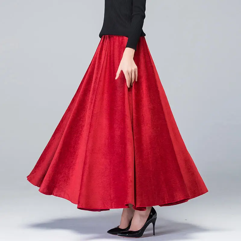 14 Skirts Womens Винтажные женские юбки s Saia, осенне-зимняя юбка с высокой талией, женские элегантные юбки, Повседневная Длинная женская юбка с принтом, Jupe Femme Q2133 - Цвет: 14 Skirts Womens