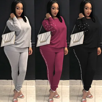 

Autumn and winter new leisure suit European and American explosion models female leisure two-piece cannonball set
