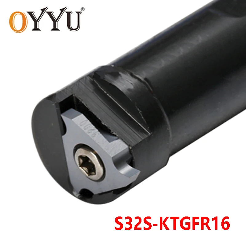 

OYYU 1pcs S32S-KTGFR16 KTGFR 32mm Internal Grooving Lathe Tool Holder use TGF32L Turning CNC Cutter Shank Carbide Inserts Arbor