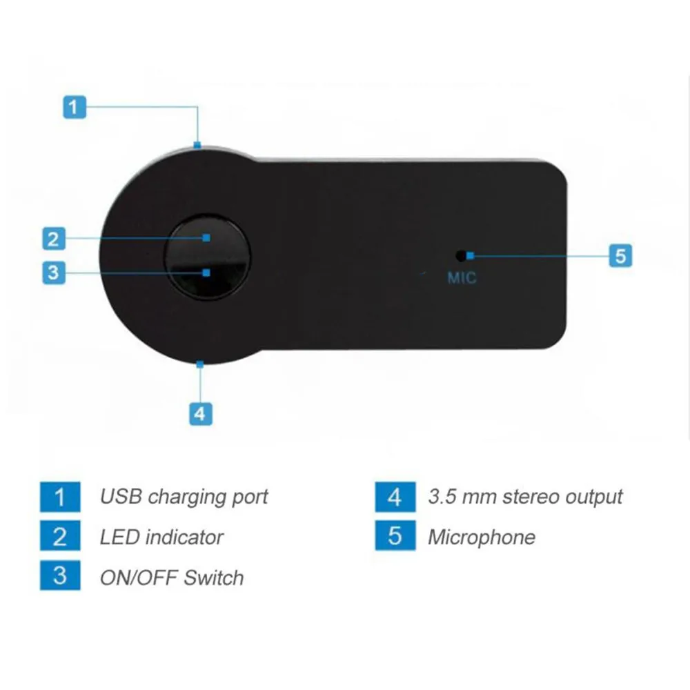 2 in 1 Wireless Bluetooth-compatible 5.0 Receiver Transmitter Adapter 3.5mm Jack For Car Music Audio Aux A2dp Headphone Reciever