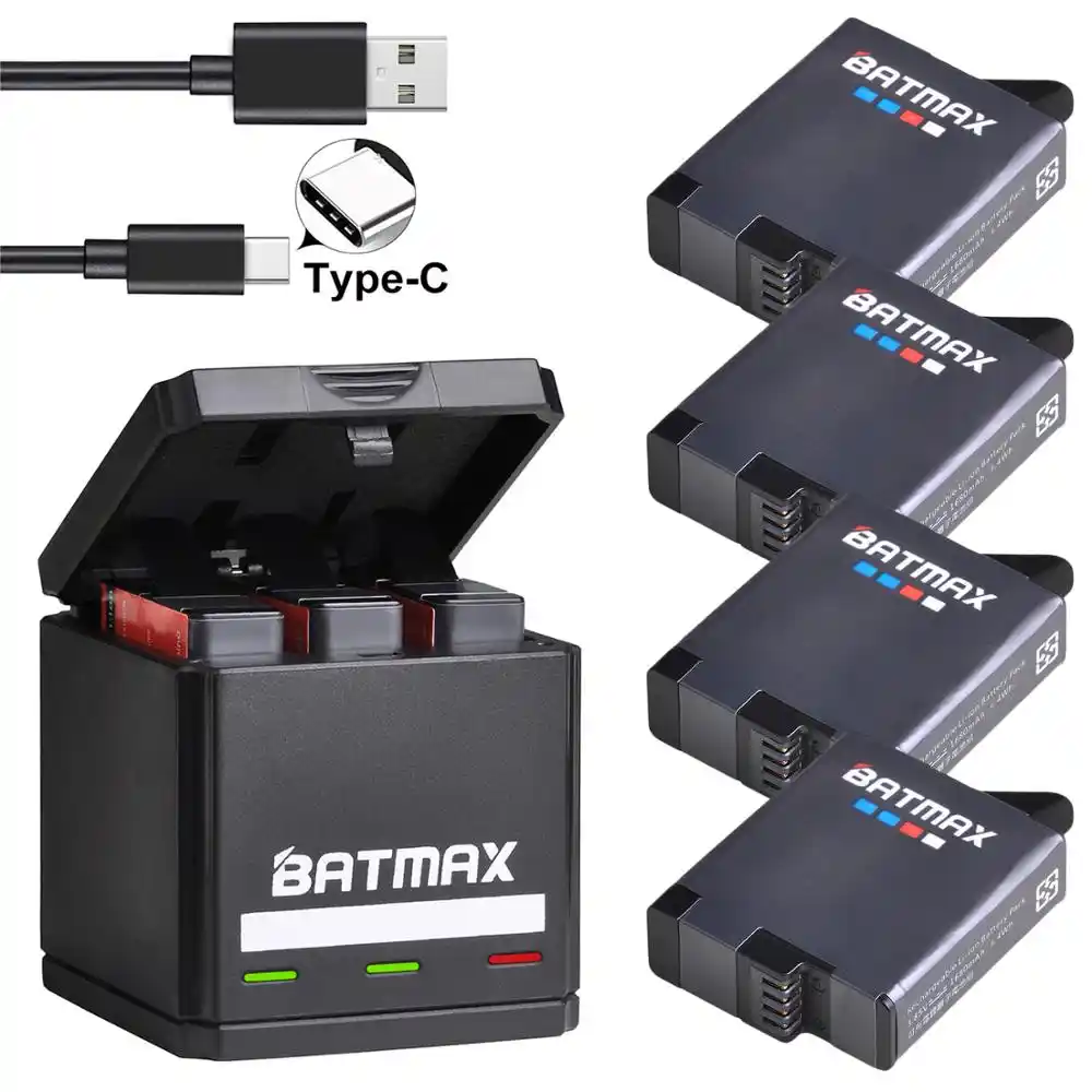 Batmax For Gopro Hero 8 Hero 7 Hero 6 Hero 5 Battery Akku 1600mah Usb Triple Charger Type C For Gopro Camera Accesories Digital Batteries Aliexpress