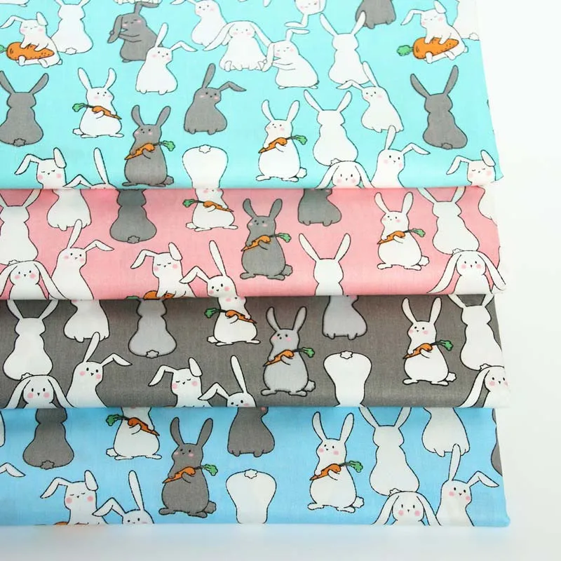 Хлопковое стеганое одеяло с рисунком кролика и морковкой, швейный материал для самодельной лоскутной одежды, постельные принадлежности, подушка, ткань 100*160