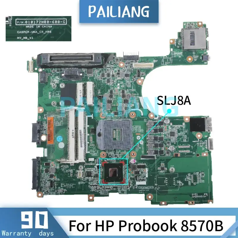 Számára Lóerő probook 8570P 6570B Notebook Alaplap SLJ8A 010172N00 DDR3 Jegyzetblokk Alaplap Hiánytalan tested