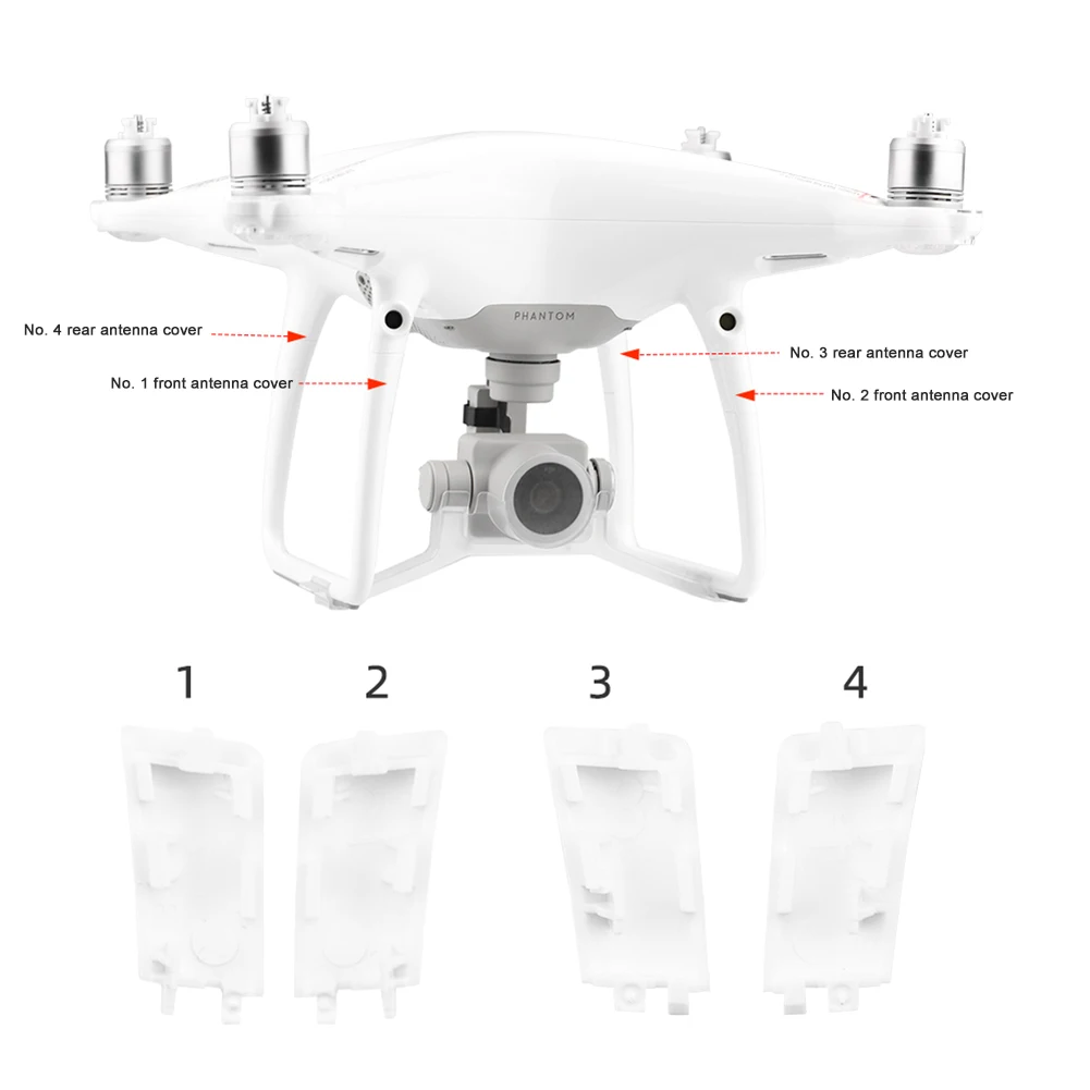 4pcs/Set Decorative Cap Repair Parts Accessories Drone Landing Gear Antenna Covers Plastic Caps for DJI Phantom 4 Pro | Электроника