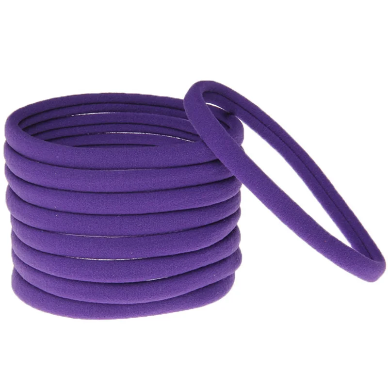 purple Детская повязка на голову из эластичного нейлона, Детские винтажные повязки на голову шириной 1 см, изысканные головные уборы, аксессуары для волос для новорожденных, 10 шт./лот - Цвет: purple