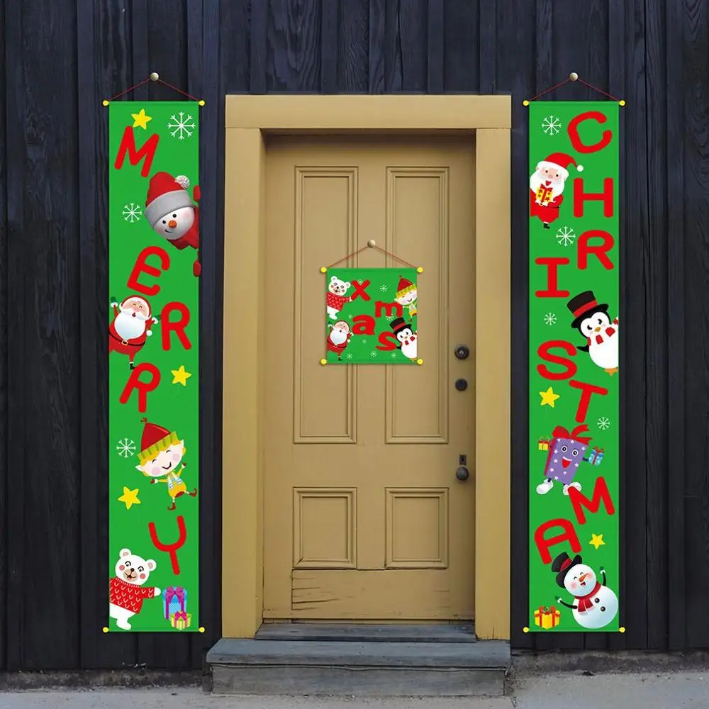 Christmas Day Decorations Hanging Flag Three-piece Curtain Banner Mall Store Christmas Couplet Christmas Banner Christmas Day Decorations Hanging Flag Three-piece Curtain Banner Mall Store Christmas Couplet Christmas Banner
