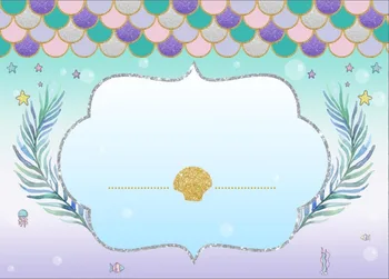 

7x5FT Welcome Princess Birthday Party Mermaid Scales Under Sea Custom Photo Background Studio Backdrop Vinyl 220cm x 150cm