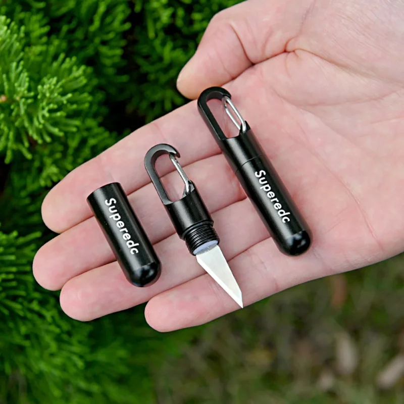 Mini Key Knife Camp Outdoor Keyring Ring Keychain Fold Self