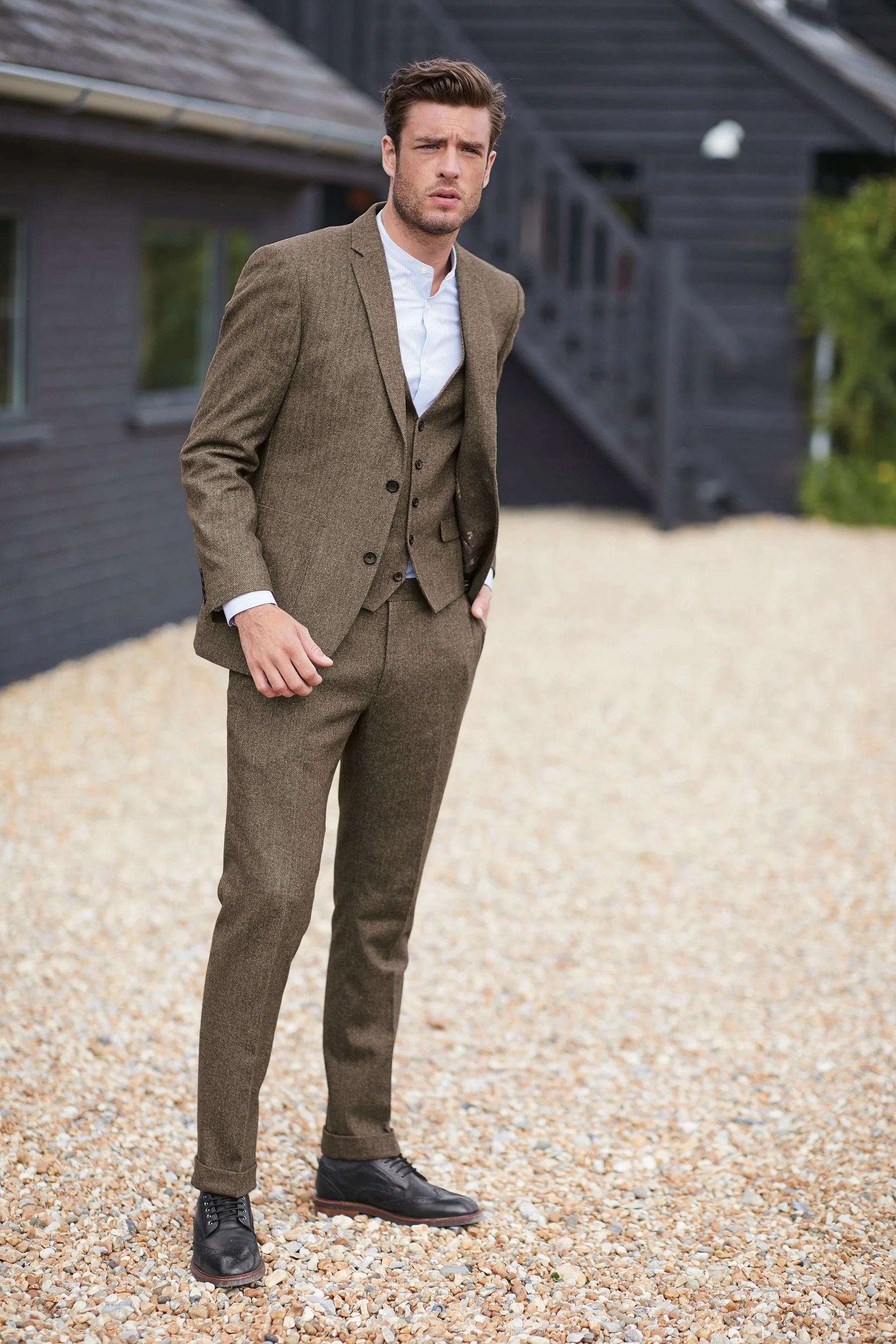 

Изготовленный На Заказ Для мужчин костюм WinterSmart Повседневное Wlooen, свитер с треугольным вырезом и длинными рукавами, Однобортный узкого кроя Коктейльные Вечерние, набор одежды из 3 предметов