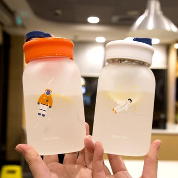 

Creative Frosted Starry Glass Water Bottle Portable Tea Bottle With Protective Bag Personality Lovely Leakproof Drinking Bottles