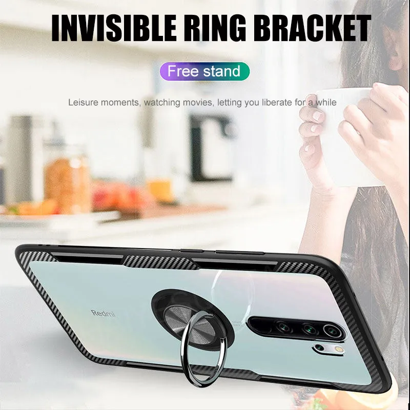Роскошный чехол Magentic Ring для телефона Xiaomi Redmi 7 8 8A Note Pro K20 прозрачный CC9 9T