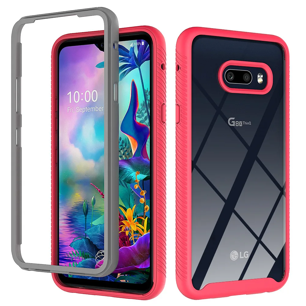 Hybrid TPU/PC Sky Case For LG G8X ThinQ  Fundas Capa Two Layer Structure Shockproof Crystal Clear Shell Cover For LG V50s ThinQ cell phone pouch with strap Cases & Covers