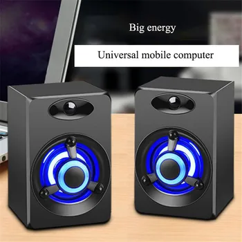 

1Pair 2.0 Mini USB Speaker 3.5mm Audio Hole Loudspeaker Colorful Breathing LED Light Speakers For Notebook Laptop MP3 Cell Phone
