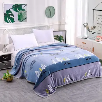 

Cartoon Flannel Throw Blanket Sofa Cover Winter Warm Sheets Bedspread Coverlet Coral Fleece Soft Children Blankets
