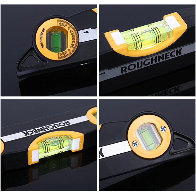 Home 23mm 25mm Magnetic Spirit Level Meter 45 degree Adjusted Strip Level Ruler with 3 Bubble Vertical Horizontal Measuring Tool