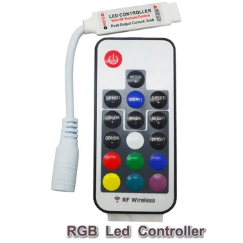 

20PCS DC12v 24v 3 channel 6a rf wireless mini rgb led remote controller to control led strip smd 5050 lighting