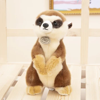 

Candice guo! cute plush toy lovely cartoon animal tag Meerkat soft stuffed doll decoration kid birthday Christmas gift 23cm 1pc