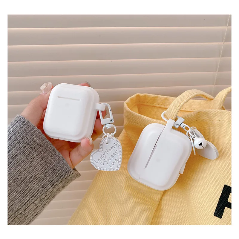 Чехол в Корейском стиле для наушников AirPods 1 2 симпатичный кожаный чехол-брелок