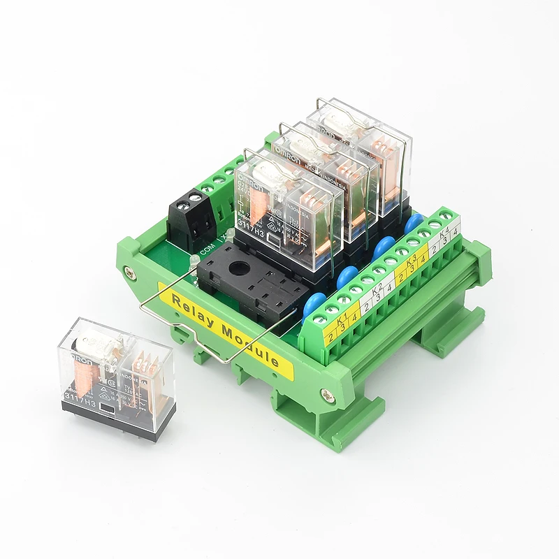 4 канала 1NO+ 1NC DIN рейку OMRON G2R-1-E 16A вход 12 В 24 В DC интерфейс релейный модуль PNP NPN совместимый