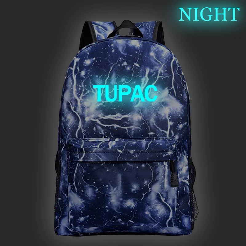 Tupac 2Pac рюкзак с отражающими вставками школьная сумка модная новая модель Tupac 2Pac школьный рюкзак студент мальчики девочки путешествия Shouler рюкзак