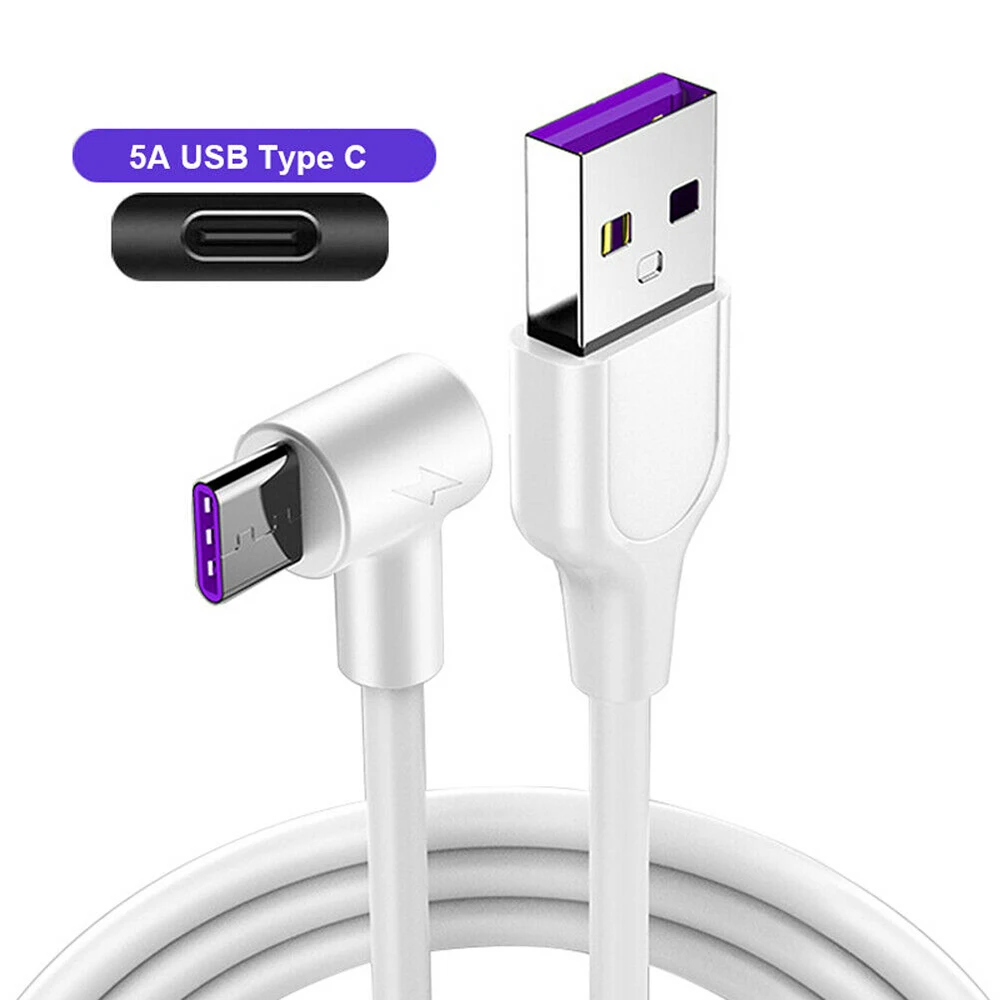 

USB Type C Phone Fast Charger Cable for Samsung Note 9 S10 9 for Xiaomi Mi Mix 3 Redmi K20 Huawei P30 Cable Elbow Charging Line