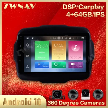 

360Cameras IPS Screen For Jeep Renegade 2014 2015 2016 2017 2018 Android 10.0 Multimedia Player Audio Radio Navigation Recorder