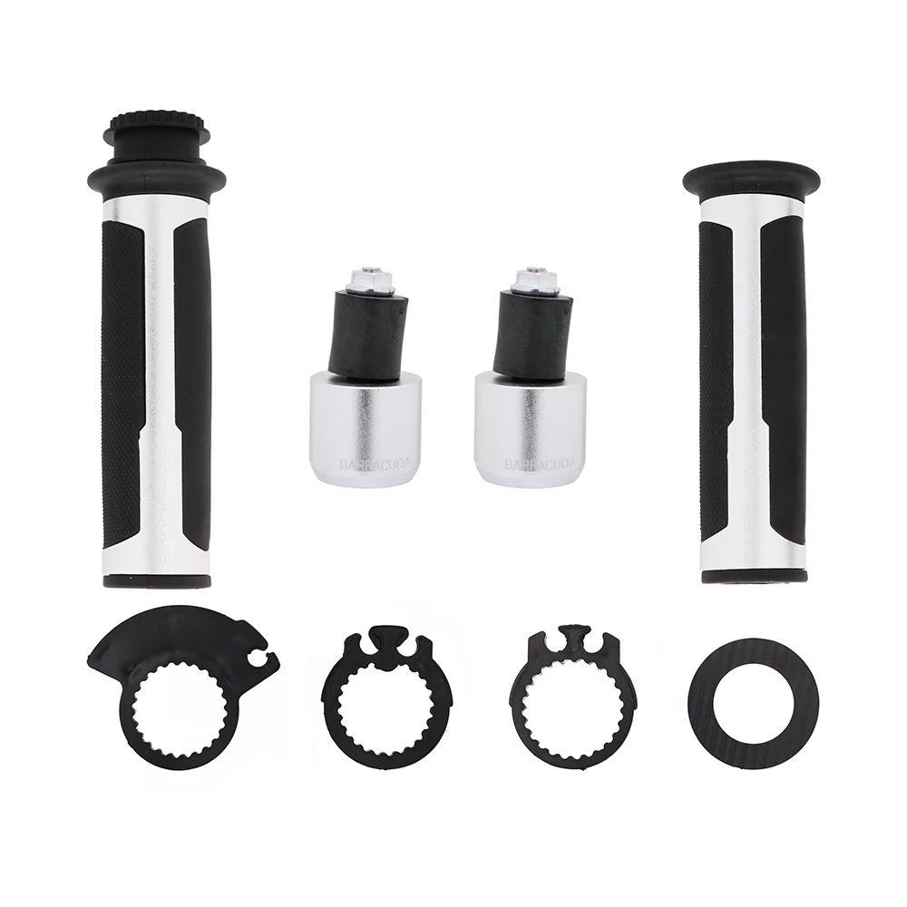 silver Мотоцикл 7/8 ''22 мм CNC алюминиевая рукоятка колпачки Руль Ручки Конец подходит для HONDA CBR1000RR CBR600RR 600 F4i VTR VRF RVF CB - Цвет: silver