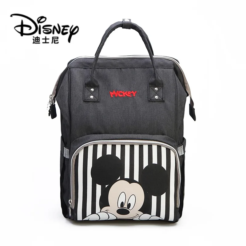 Disney Mickey Minnie Travel Mummy Backpack  Maternidade Waterproof Stroller Bag USB Baby Bottle Warmer Diaper Bag Backpack