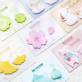 

12 Styles Optional Watercolor Sakura Leaf Memo Pad Planner Sticky Notes School Supplies Paper Notepad Sticker Kawaii Stationery