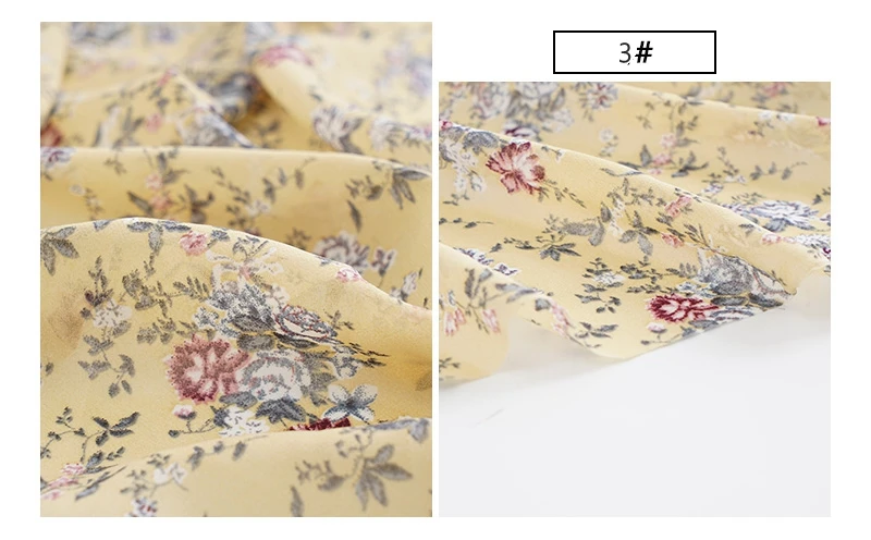 Модная шифоновая ткань с цветочным принтом для пошива летних платьев, TJ8611-2 100X150 см