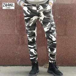 Pantalones de camuflaje de moda para hombre, ropa de calle de Hip Hop, uniforme militar, pantalones de chándal informales de camuflaje, pantalones de chándal ajustados con múltiples bolsillos