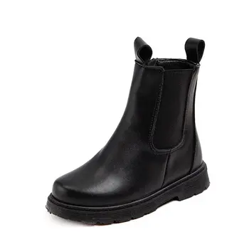 

2020 autumn and winter new children's Martin boots solid color British style small boys leather boots fashion girls boots