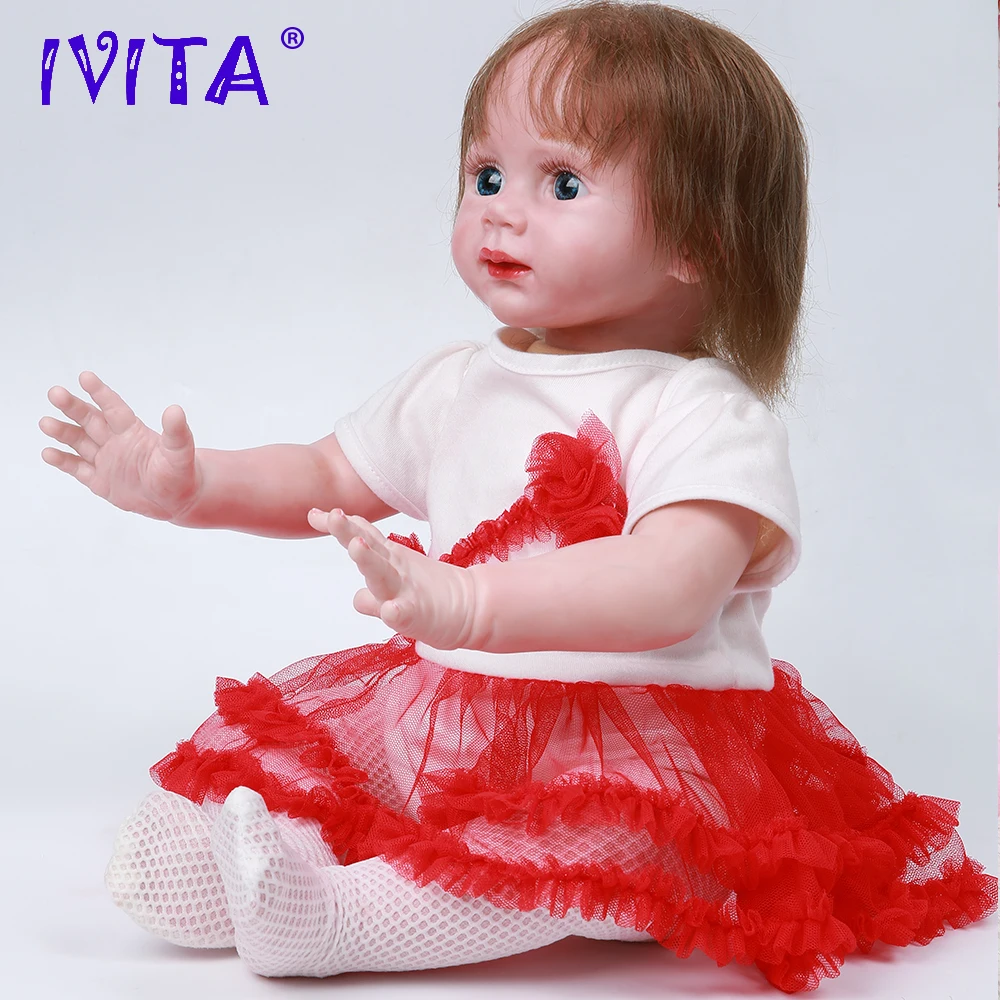 IVITA DS1803 ручная работа реалистиста кремния винил reborn Реалистичная кукла младенец