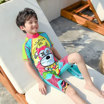 

Bathing Suit For Boy Kids Swimsuit Children's Swimwear Children Clothes Baby Rash Guards Diving Cute One Piece Short Long Sleeve