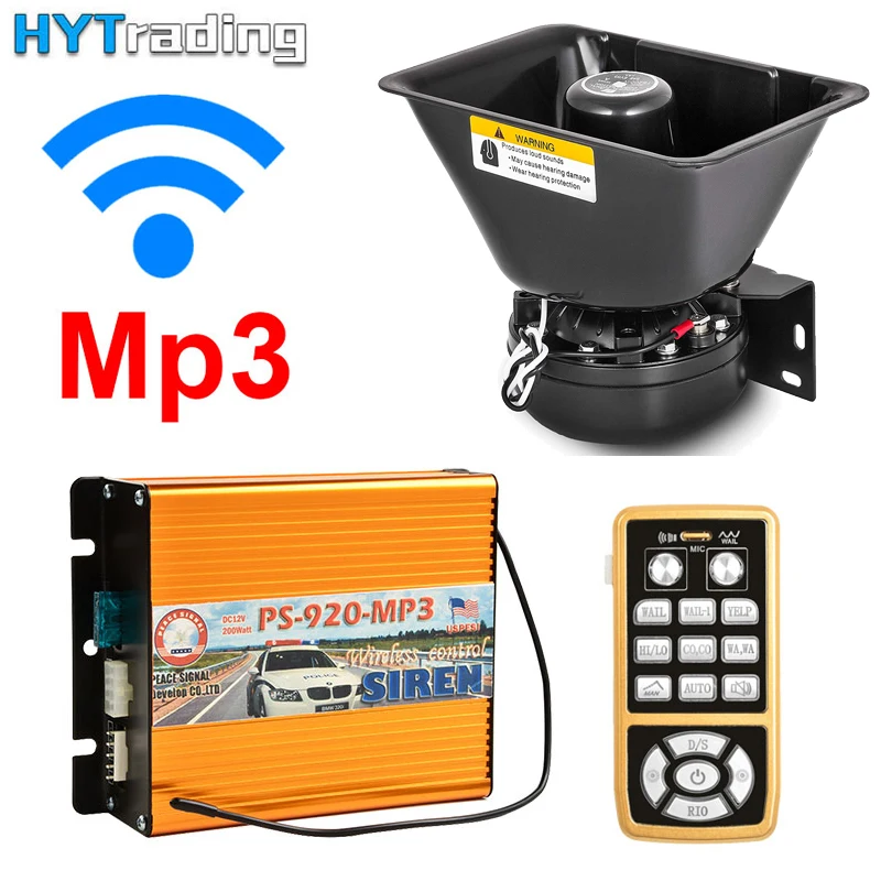 400 Вт Автомобильная сигнальная сирена с дистанционным управлением автомобильный