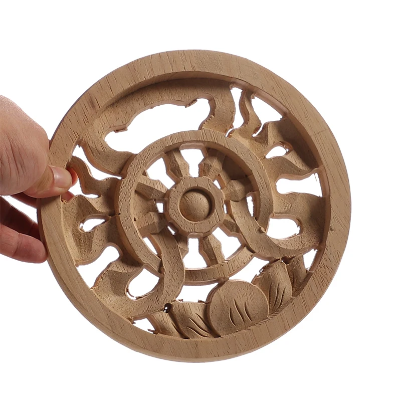Wood Applique Wood Decal Craft Onlay Door Carving Unpainted Classical Leaves Wooden Furniture Decoration Accessories Window For ornament crafts,wooden figurine crafts,wood figurines,miniature leaf ornament