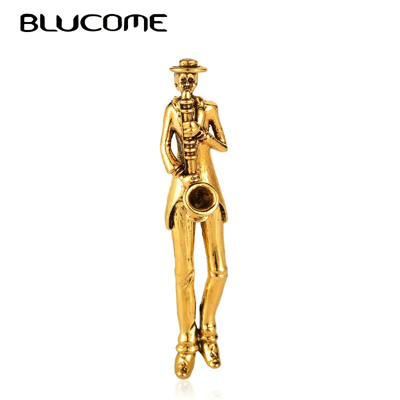 Blucome яркие броши в виде саксофона для музыкальной игры корсаж женщин и мужчин