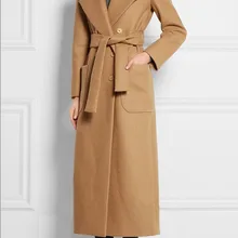 Г. Осень-зима, новая продукция, европейский и американский стиль, большой бренд, приталенный, отложной воротник, двубортный, длинный, шерстяной C