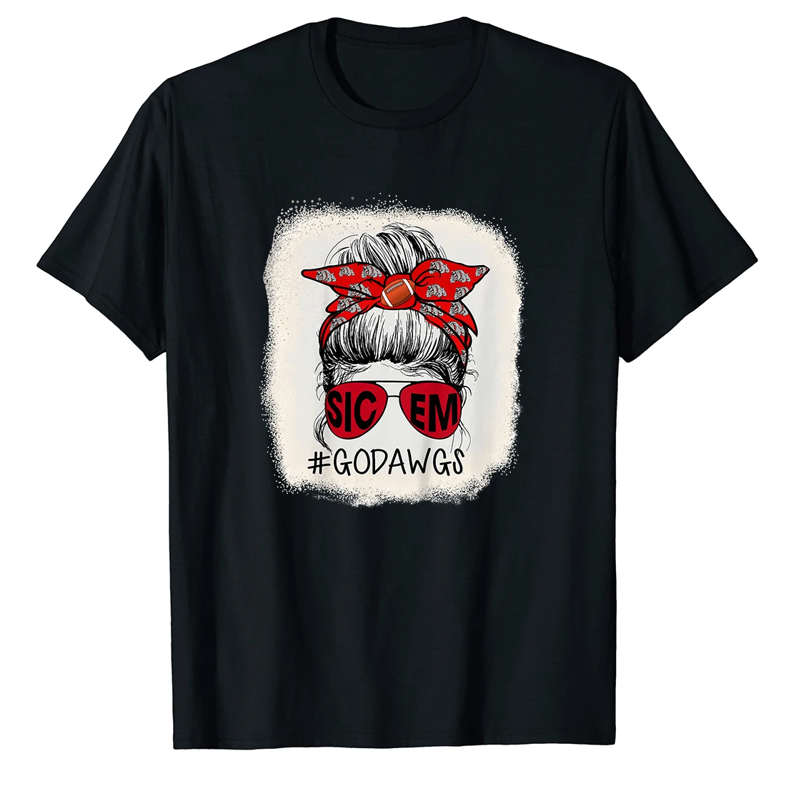 

Go Dawgs SIC-EM Georgia Football Fans Sports Lovers Bleached 100% Cotton Summer Men's Novelty T-Shirt Women Casual Streetwear