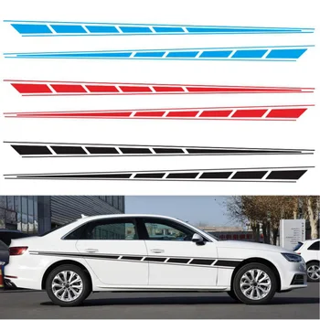 

Auto Racing Decor Stickers Car Side Body Long Stripe Decals 300*14cm Universal Car Sticker