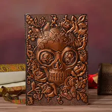 Креативный череп цветок тисненый а5 кожаный блокнот-дневник блокнот дневник путешествия школа планирования канцелярские товары