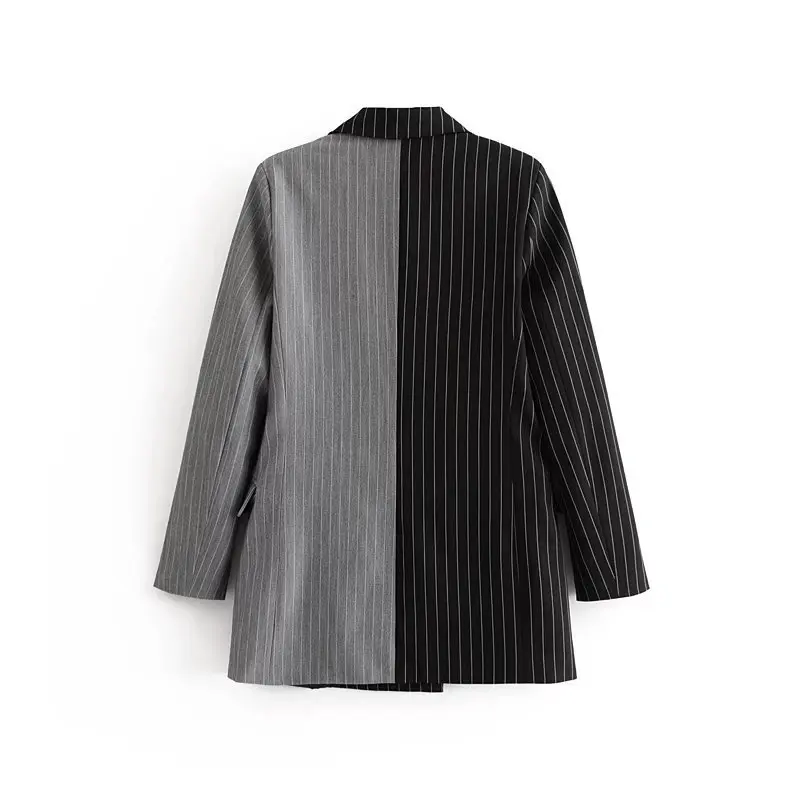 

2018 Western Style Contrast Color Stripes Suit Jacket Women's A2151