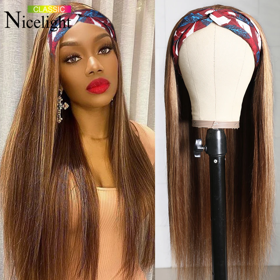 Highlight Headband Wig Human Hair Headband Wig Human Hair Straight