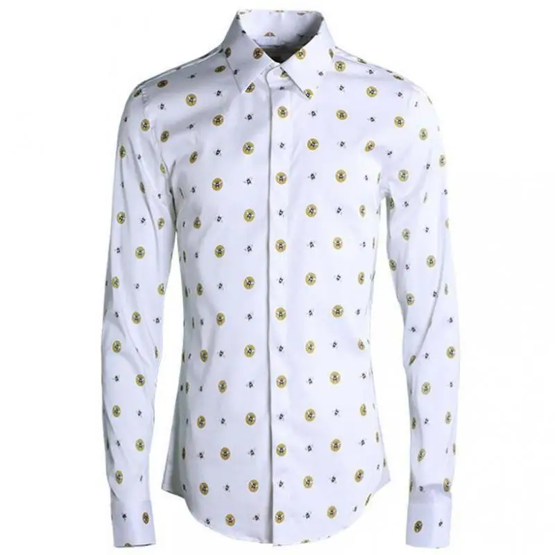 Minglu Men Shirt Luxury Polka Dot 