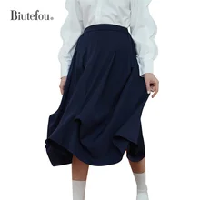 

2021 Original Design Autumn Women High Waist Irregular Tailoring Skirt