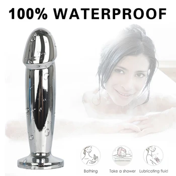 10 speed vibrator Metel anal beads butt plug vibration large rechargeable G spot Prostate Massager dildo Masturbator ass sex toy 5