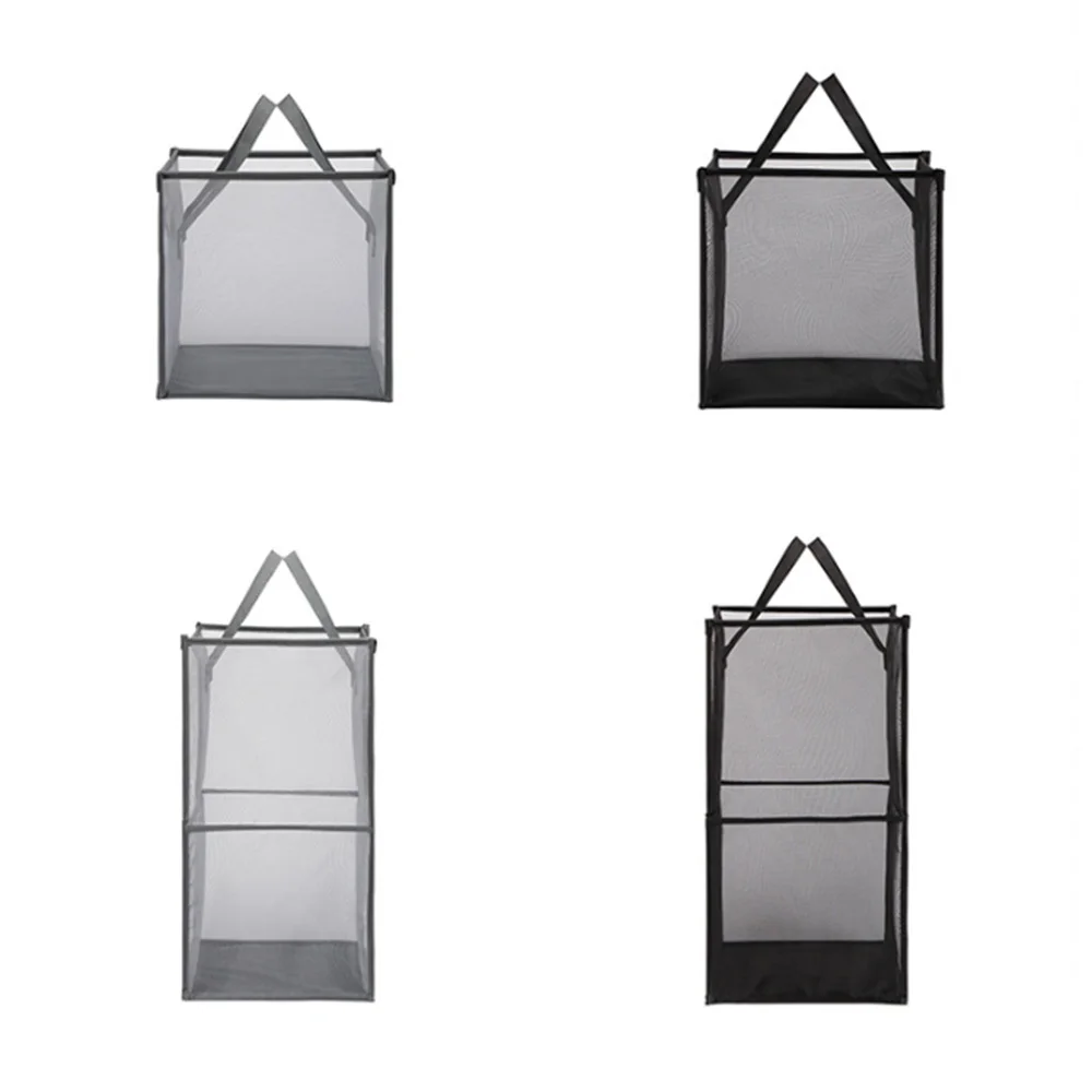

Home Collapsible Laundry Hamper Mesh Basket with Two Carrying Handles Perfect Household Clothes Finishing Storage Tools