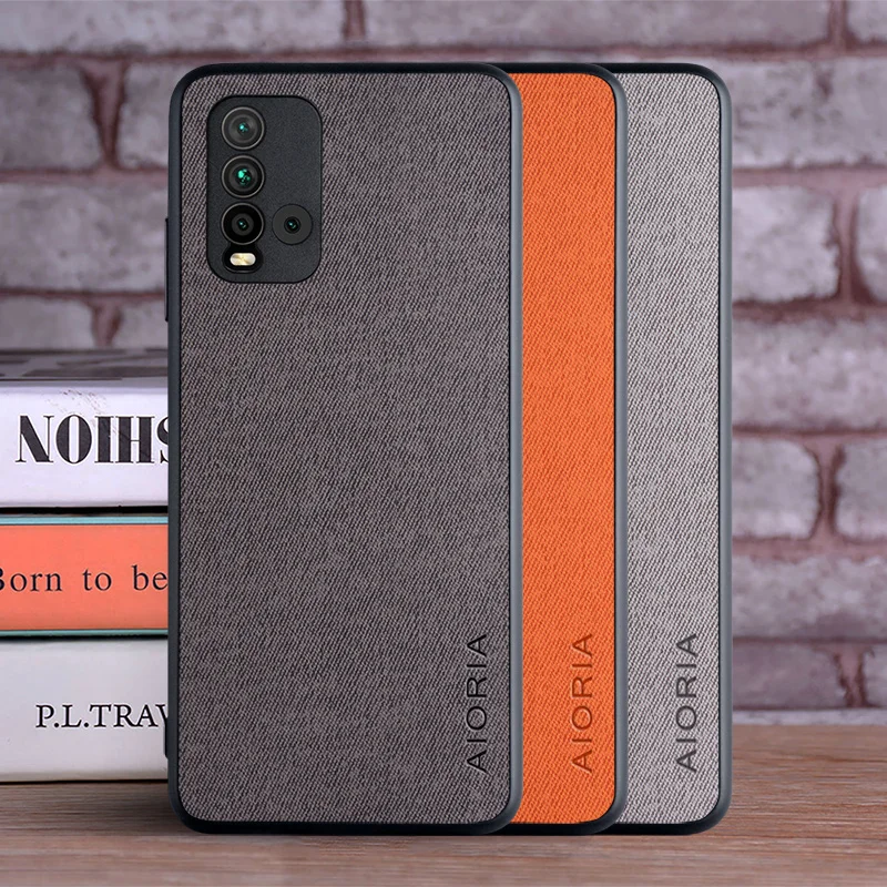 Чехол для Xiaomi Redmi 9T coque роскошный текстильный кожаный чехол мягкий ТПУ Жесткий