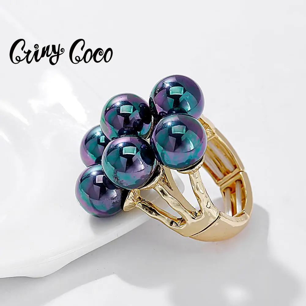 Женские винтажные кольца Cring Coco в стиле бохо черные жемчужные из Гавайского сплава Классические свадебные